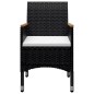 vidaXL Set de comedor de jardín 9 pzas ratán PE y madera acacia negro vidaXL Set de comedor de jardín 9 pzas ratán PE y madera acacia negro