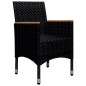 vidaXL Set de comedor de jardín 9 pzas ratán PE y madera acacia negro vidaXL Set de comedor de jardín 9 pzas ratán PE y madera acacia negro