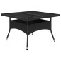 vidaXL Set de comedor de jardín 9 piezas ratán PE y vidrio negro vidaXL Set de comedor de jardín 9 piezas ratán PE y vidrio negro