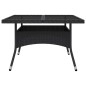 vidaXL Set de comedor de jardín 9 piezas ratán PE y vidrio negro vidaXL Set de comedor de jardín 9 piezas ratán PE y vidrio negro