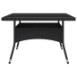 vidaXL Set de comedor de jardín 9 piezas ratán PE y vidrio negro vidaXL Set de comedor de jardín 9 piezas ratán PE y vidrio negro