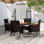 vidaXL Juego de comedor para jardín 5 piezas ratán sintético negro vidaXL Juego de comedor para jardín 5 piezas ratán sintético negro