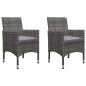 vidaXL Muebles de jardín 3 pzas ratán sintético vidrio templado gris