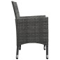 vidaXL Muebles de jardín 3 pzas ratán sintético vidrio templado gris