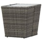 vidaXL Muebles de jardín 3 pzas ratán sintético vidrio templado gris