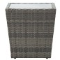 vidaXL Muebles de jardín 3 pzas ratán sintético vidrio templado gris