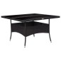 vidaXL Set de comedor de jardín 9 piezas ratán PE y vidrio negro