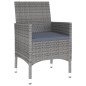 vidaXL Juego de comedor de jardín 3 piezas ratán sintético gris vidaXL Juego de comedor de jardín 3 piezas ratán sintético gris