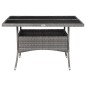 vidaXL Set de comedor de jardín 9 piezas ratán PE y vidrio gris vidaXL Set de comedor de jardín 9 piezas ratán PE y vidrio gris