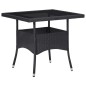 vidaXL Set de comedor de jardín 3 pzas ratán sintético y vidrio negro
