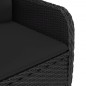 vidaXL Set de comedor de jardín 3 pzas ratán sintético y vidrio negro