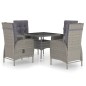 vidaXL Muebles de jardín 5 piezas ratán sintético y vidrio gris