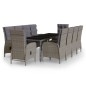 vidaXL Set de comedor de jardín 11 piezas ratán sintético gris vidaXL Set de comedor de jardín 11 piezas ratán sintético gris