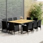 vidaXL Juego de comedor de jardín 11 piezas ratán sintético negro vidaXL Juego de comedor de jardín 11 piezas ratán sintético negro