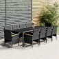 vidaXL Juego de comedor de jardín 11 piezas ratán sintético gris vidaXL Juego de comedor de jardín 11 piezas ratán sintético gris