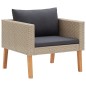 vidaXL Set de muebles de jardín 4 pzas y cojines ratán sintético beige vidaXL Set de muebles de jardín 4 pzas y cojines ratán sintético beige