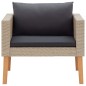 vidaXL Set de muebles de jardín 4 pzas y cojines ratán sintético beige vidaXL Set de muebles de jardín 4 pzas y cojines ratán sintético beige