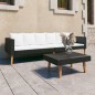 vidaXL Set de muebles de jardín 2 pzas y cojines ratán sintético negro vidaXL Set de muebles de jardín 2 pzas y cojines ratán sintético negro
