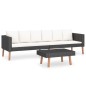 vidaXL Set de muebles de jardín 2 pzas y cojines ratán sintético negro vidaXL Set de muebles de jardín 2 pzas y cojines ratán sintético negro