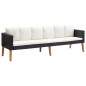 vidaXL Set de muebles de jardín 2 pzas y cojines ratán sintético negro vidaXL Set de muebles de jardín 2 pzas y cojines ratán sintético negro