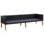 vidaXL Set de muebles de jardín 2 pzas y cojines ratán sintético negro vidaXL Set de muebles de jardín 2 pzas y cojines ratán sintético negro