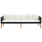 vidaXL Set de muebles de jardín 2 pzas y cojines ratán sintético negro vidaXL Set de muebles de jardín 2 pzas y cojines ratán sintético negro