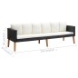 vidaXL Set de muebles de jardín 2 pzas y cojines ratán sintético negro vidaXL Set de muebles de jardín 2 pzas y cojines ratán sintético negro