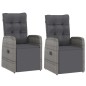 vidaXL Set de comedor de jardín 11 pzas ratán sintético y cojines gris vidaXL Set de comedor de jardín 11 pzas ratán sintético y cojines gris
