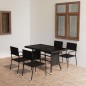 vidaXL Juego de comedor para jardín 5 piezas ratán sintético negro vidaXL Juego de comedor para jardín 5 piezas ratán sintético negro