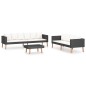 vidaXL Set de muebles de jardín 3 pzas y cojines ratán sintético negro vidaXL Set de muebles de jardín 3 pzas y cojines ratán sintético negro