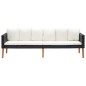 vidaXL Set de muebles de jardín 3 pzas y cojines ratán sintético negro vidaXL Set de muebles de jardín 3 pzas y cojines ratán sintético negro