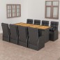 vidaXL Set comedor de jardín 9 piezas y cojines ratán sintético negro vidaXL Set comedor de jardín 9 piezas y cojines ratán sintético negro
