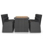 vidaXL Set comedor de jardín 9 piezas y cojines ratán sintético negro vidaXL Set comedor de jardín 9 piezas y cojines ratán sintético negro