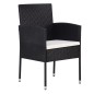 vidaXL Juego de comedor para jardín 7 piezas ratán sintético negro