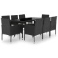 vidaXL Juego de comedor para jardín 9 piezas ratán sintético negro vidaXL Juego de comedor para jardín 9 piezas ratán sintético negro