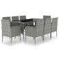 vidaXL Set comedor jardín 9 pzas ratán sintético gris antracita y gris vidaXL Set comedor jardín 9 pzas ratán sintético gris antracita y gris