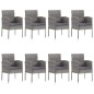 vidaXL Set comedor jardín 9 pzas ratán sintético gris antracita y gris vidaXL Set comedor jardín 9 pzas ratán sintético gris antracita y gris