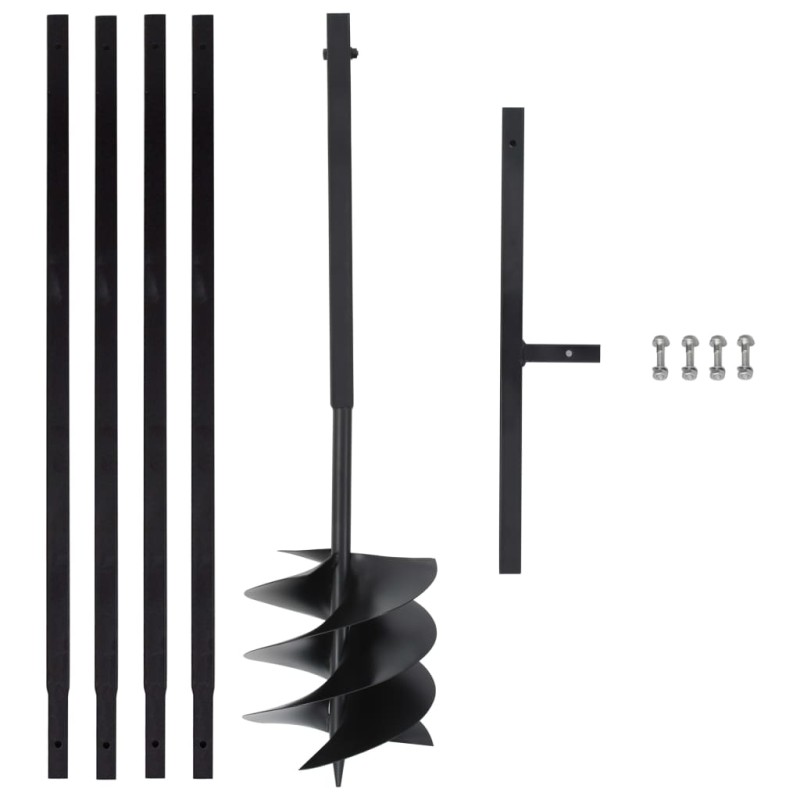vidaXL Taladro de tierra con mango 250 mm tubo de extensión 4 m acero vidaXL Taladro de tierra con mango 250 mm tubo de extensión 4 m acero