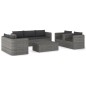 vidaXL Set de muebles de jardín 8 pzas y cojines ratán sintético gris vidaXL Set de muebles de jardín 8 pzas y cojines ratán sintético gris