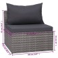 vidaXL Set de muebles de jardín 8 pzas y cojines ratán sintético gris vidaXL Set de muebles de jardín 8 pzas y cojines ratán sintético gris