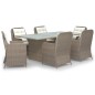 vidaXL Juego de comedor para jardín 7 piezas ratán sintético marrón vidaXL Juego de comedor para jardín 7 piezas ratán sintético marrón
