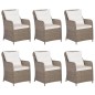 vidaXL Juego de comedor para jardín 7 piezas ratán sintético marrón vidaXL Juego de comedor para jardín 7 piezas ratán sintético marrón