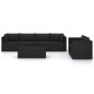 vidaXL Set muebles de jardín 7 piezas y cojines ratán sintético negro