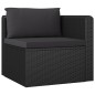 vidaXL Set muebles de jardín 7 piezas y cojines ratán sintético negro