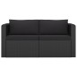 vidaXL Set muebles de jardín 7 piezas y cojines ratán sintético negro