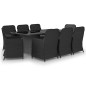 vidaXL Juego de comedor para jardín 9 piezas ratán sintético negro vidaXL Juego de comedor para jardín 9 piezas ratán sintético negro
