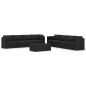 vidaXL Set muebles de jardín 9 piezas y cojines ratán sintético negro vidaXL Set muebles de jardín 9 piezas y cojines ratán sintético negro