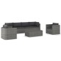 vidaXL Set de sofás de jardín 7 piezas y cojines ratán sintético gris vidaXL Set de sofás de jardín 7 piezas y cojines ratán sintético gris