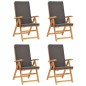 vidaXL Set de comedor para jardín 5 piezas teca maciza y cojines gris vidaXL Set de comedor para jardín 5 piezas teca maciza y cojines gris