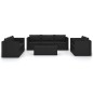 vidaXL Set de muebles de jardín 10 pzas cojines ratán sintético negro vidaXL Set de muebles de jardín 10 pzas cojines ratán sintético negro